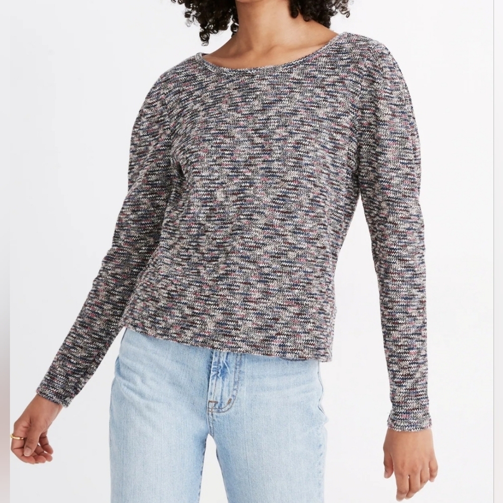 Madewell Multicolored Black Pink Knit Sweater Top- Women size Large